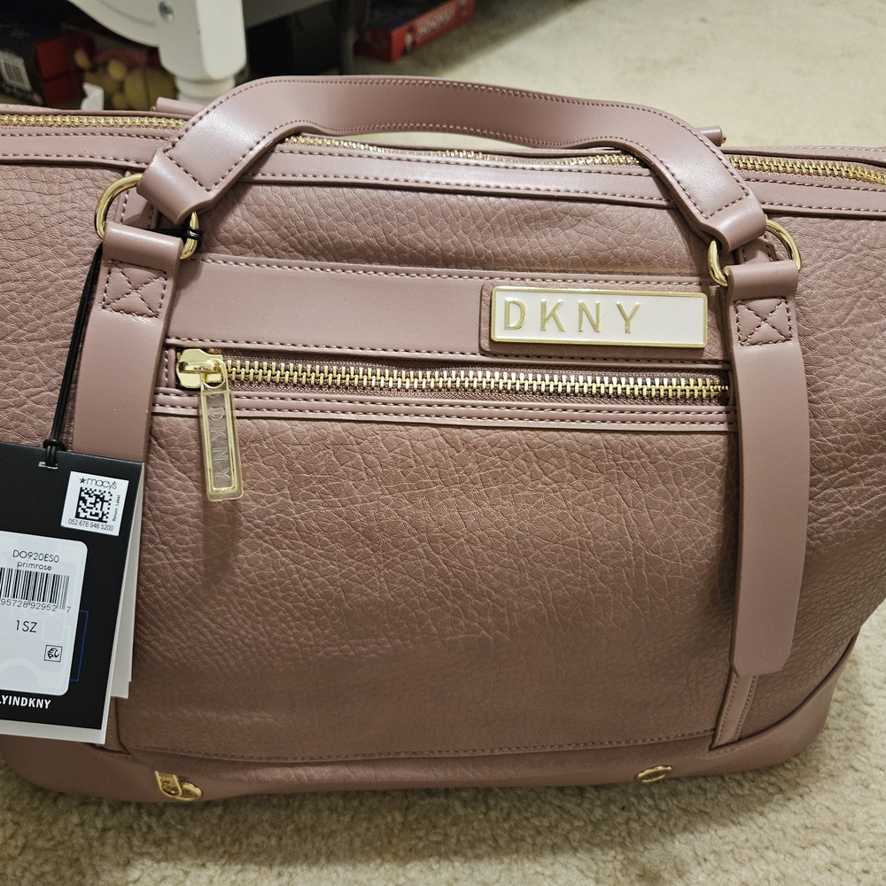 DKNY Pink Satchel with Gold Hardware